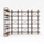 Bibliothèque industrielle modulaire à dos ouvert avec structure en acier et tablettes en MDF-505866235