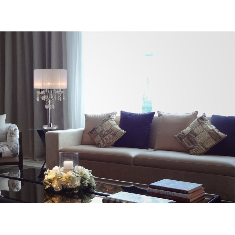 Lampe de table 29,5 po en cristal blanc