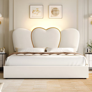 Kraus Velvet Upholstered Platform Storage Bed with LED Lights