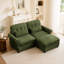 Canapé modulaire à deux places avec repose-pieds Chenille-1083438315