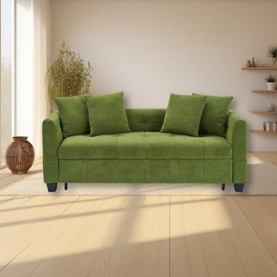 77.9″ Flannel Sofa, Comfortable 3-Seater Sofa, Multifunctional Sofa Bed