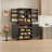 72"h Kitchen Pantry Cabinet With Sliding Storage Rack And 6 Hanging Shelves-1258075102