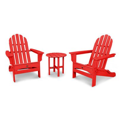 Ensemble Adirondack pliant POLYWOOD avec table d'appoint Cape Cod
