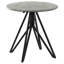 Ensemble de table basse et de bout 2 pièces Aya, plateau en faux ciment gris, métal noir