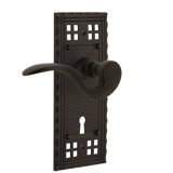 Craftsman Plate Privacy (Bed & Bath) with Decorative Keyhole and Manor Lever