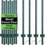Poteaux de clôture en U 4 pi en métal, paquet de 10 poteaux robustes pour clôture métallique, barrière de jardin pour animaux de ferme, vert-129530264