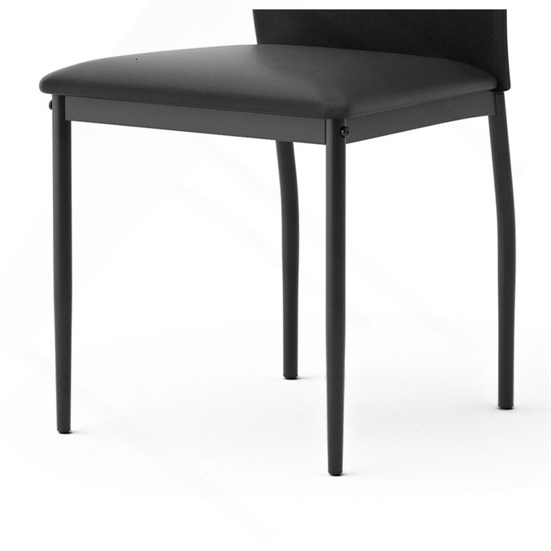 Ensemble de chaises d'appoint contemporaines 2 pièces, pieds en cuir synthétique noir