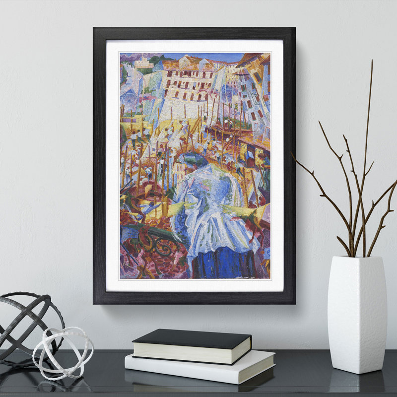 Street Enters the House by Umberto Boccioni - Picture Frame Painting, Black, 65cm H x 48cm W x 2cm D