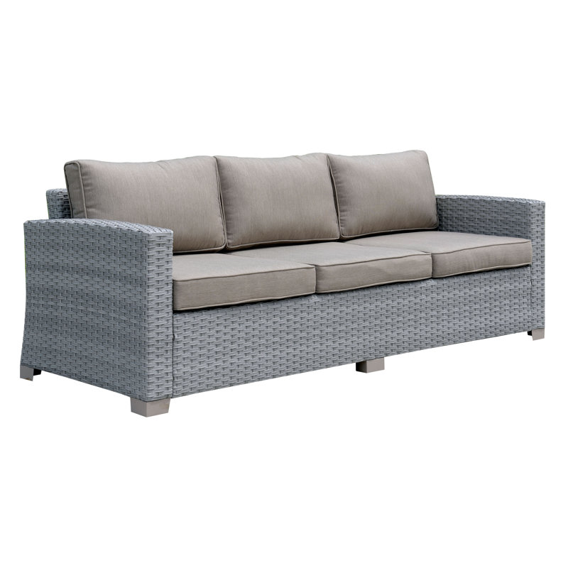 Canapé de patio contemporain rembourré Layla-Jane, Gris, Gris