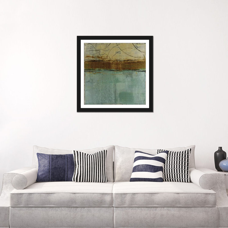 « cool blue canyon », impression sur toile, H 16 po x l 16 po x P 1 po, Papier d'art encadré noir, Blanc