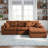 Compression Sectionals Corduroy L Shape Modern Chaise Sofa For Home