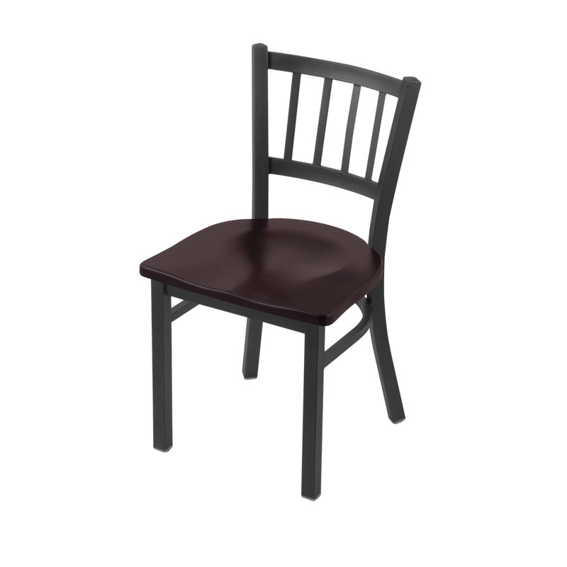 Contessa 18'' H Metal Side Chair, Wood-Dark Cherry Maple, Pewter
