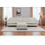 Canapé modulaire en tissu beige à 4 places avec repose-pieds avec accoudoirs et 4 coussins minimalistes