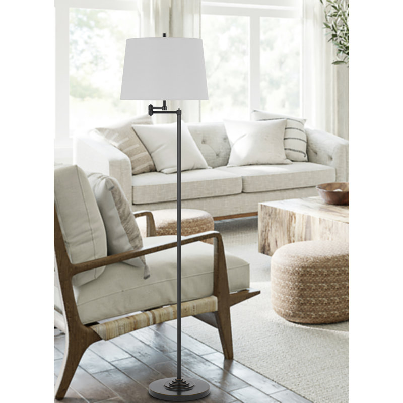 Svava 63'' Swing Arm Floor Lamp, Black