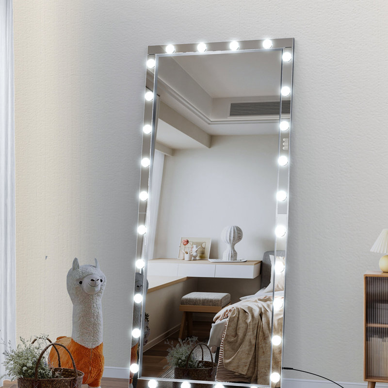 Miroir à DEL complet 72 po x 36 po - aluminium argenté, 3 modes de couleur, rouille, pour divers espaces, miroir de grande longueur, 72 po x 36 po, Scénario