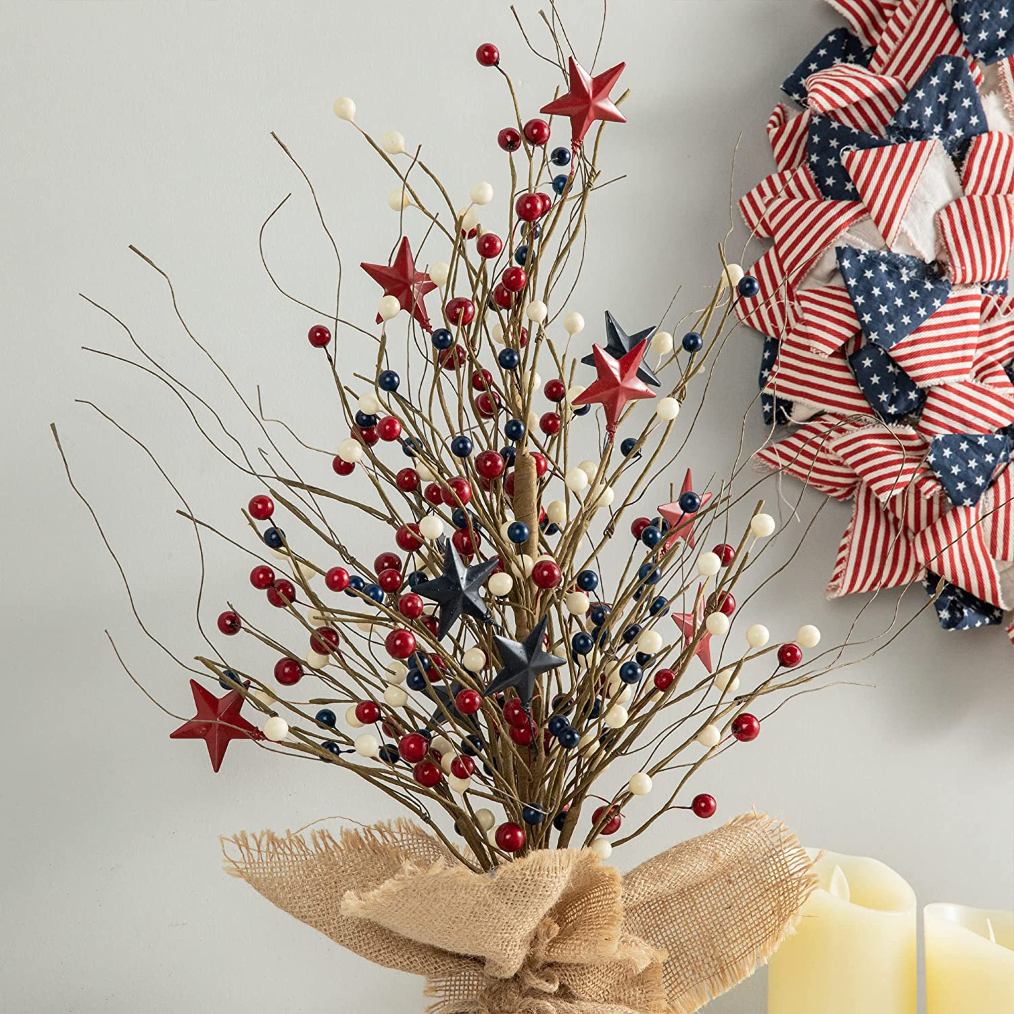 20"H Americana Berry Table Tree