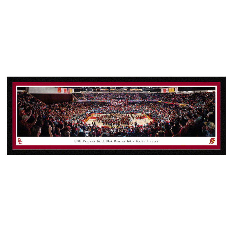 Impression panoramique USC Basketball, H 15,5 po x l 42 po x P 1,38 po, Cadre noir