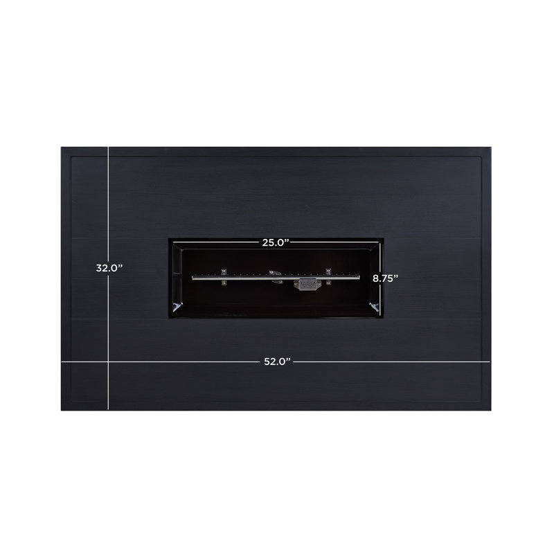 Calvin 52" Rectangle Metal Propane Fire Pit Table With Hidden Tank in Black Coral by Real Flame, Black Coral, Rectangle