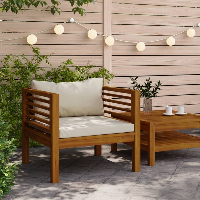 Syler Patio Chair with Cushions, Cream White