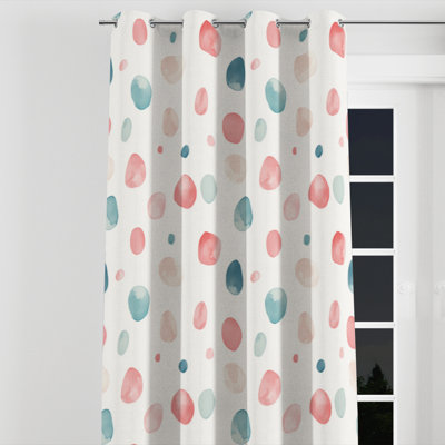 Polka Dots Curtain panels - Modern Baelie Grommet Curtain - 1 Panel