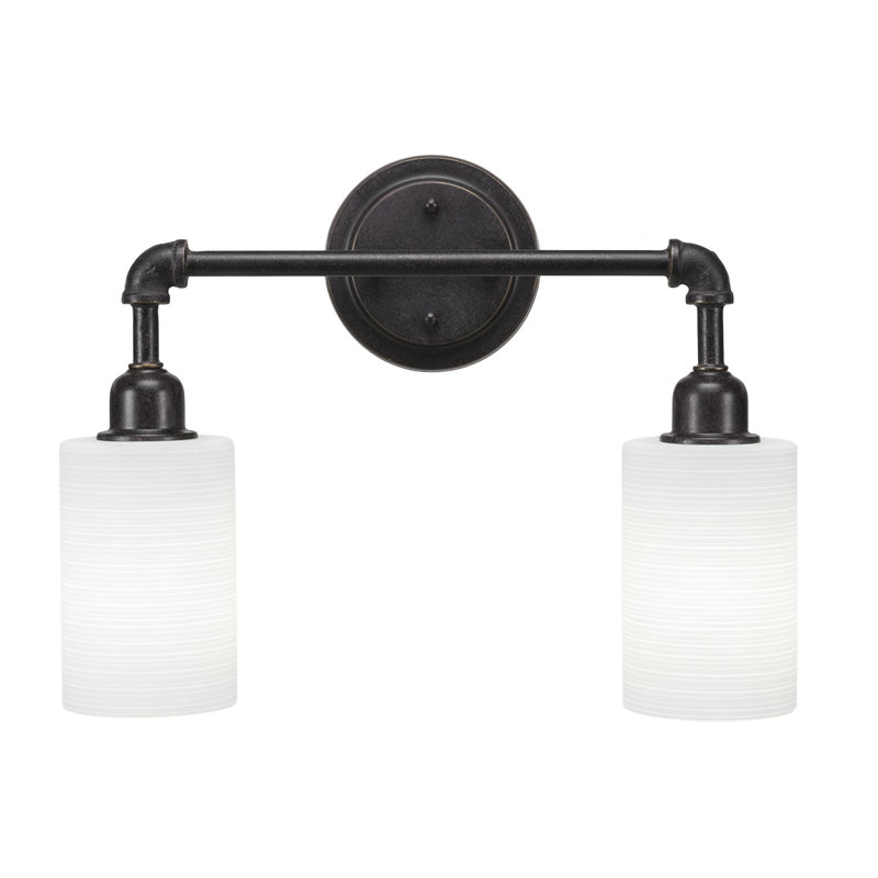 Éclairage pour meuble-lavabo 2 lumières rétro Snider, Bulle transparente, Granite noir