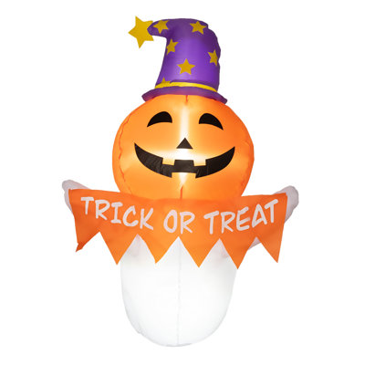 Autocollant de fenêtre gonflable 3,5 pi avec décorations pour halloween et décorations d'Halloween à DEL