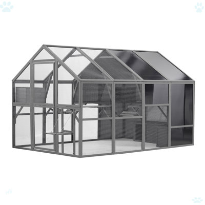 Cage à chat en bois pour l'extérieur, grande cage de chat pour plusieurs animaux de compagnie