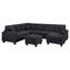 Canapé modulaire moderne 5 pièces noir ardoise avec accoudoir à gauche et à droite avec méridienne pour la maison-2139340658-2139340659