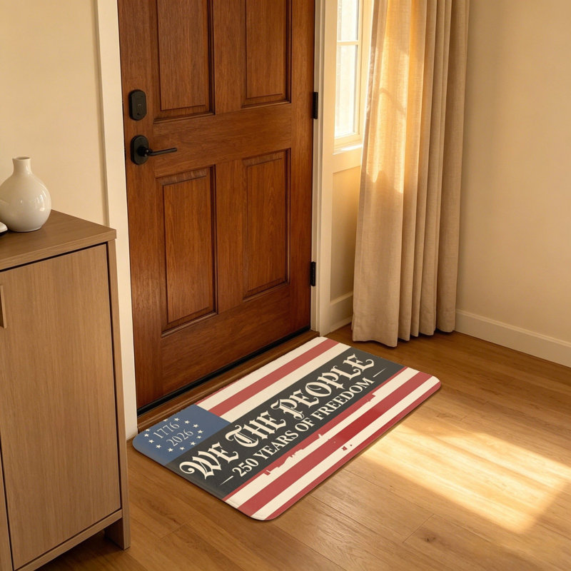 Tapis de bienvenue rétro thème de la liberté, 20 x 32 po