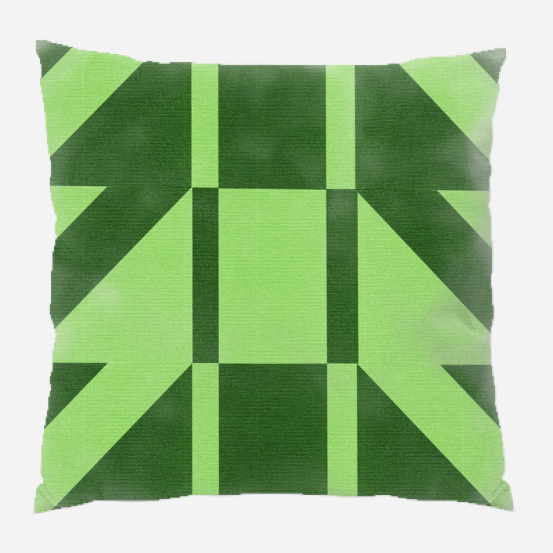 Fabric Geometric Microsuede Reversible Throw Pillow