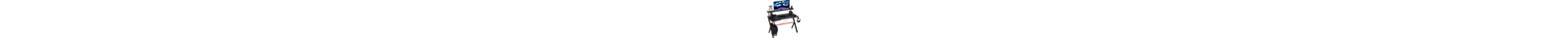 Gaming Desk Racing Computer Desk Workstation with Elevated Monitor Shelf Rotatable Cup Holder