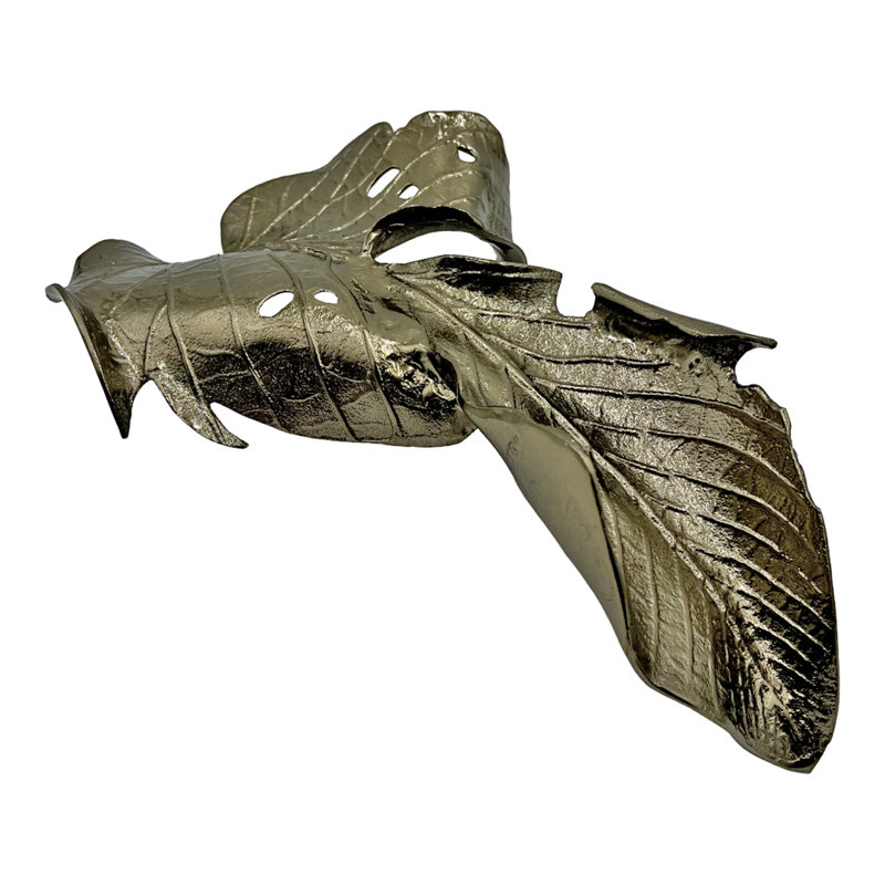 Sculpture feuille en forme de feuille et fleurs en aluminium 