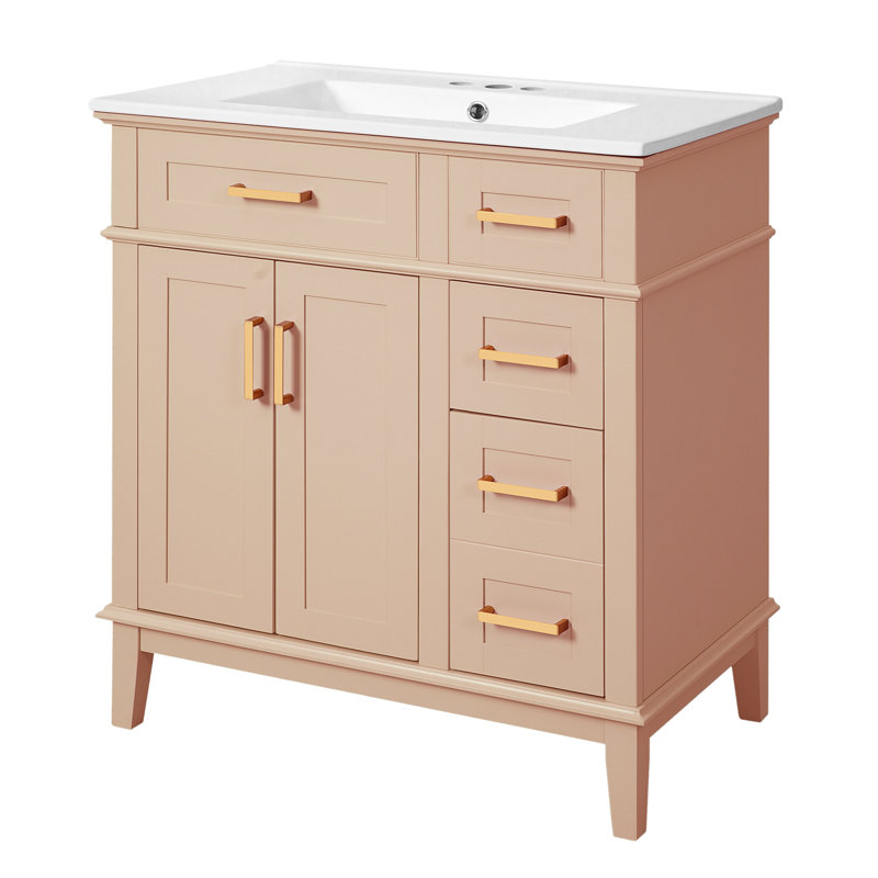 Ensemble de meuble-lavabo simple 30 po, Brun