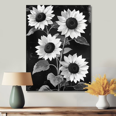 Midnight Sunflowers Beauty - Sunflowers Metal Art
