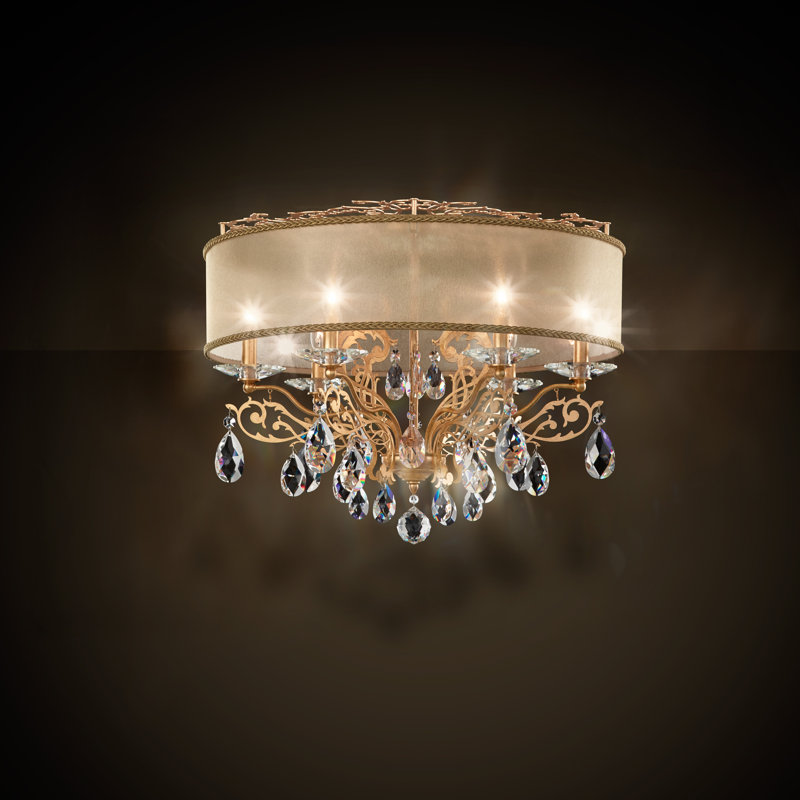 Filigrae Flush Mount, Gold, Etruscan Gold, Heritage Clear Crystal