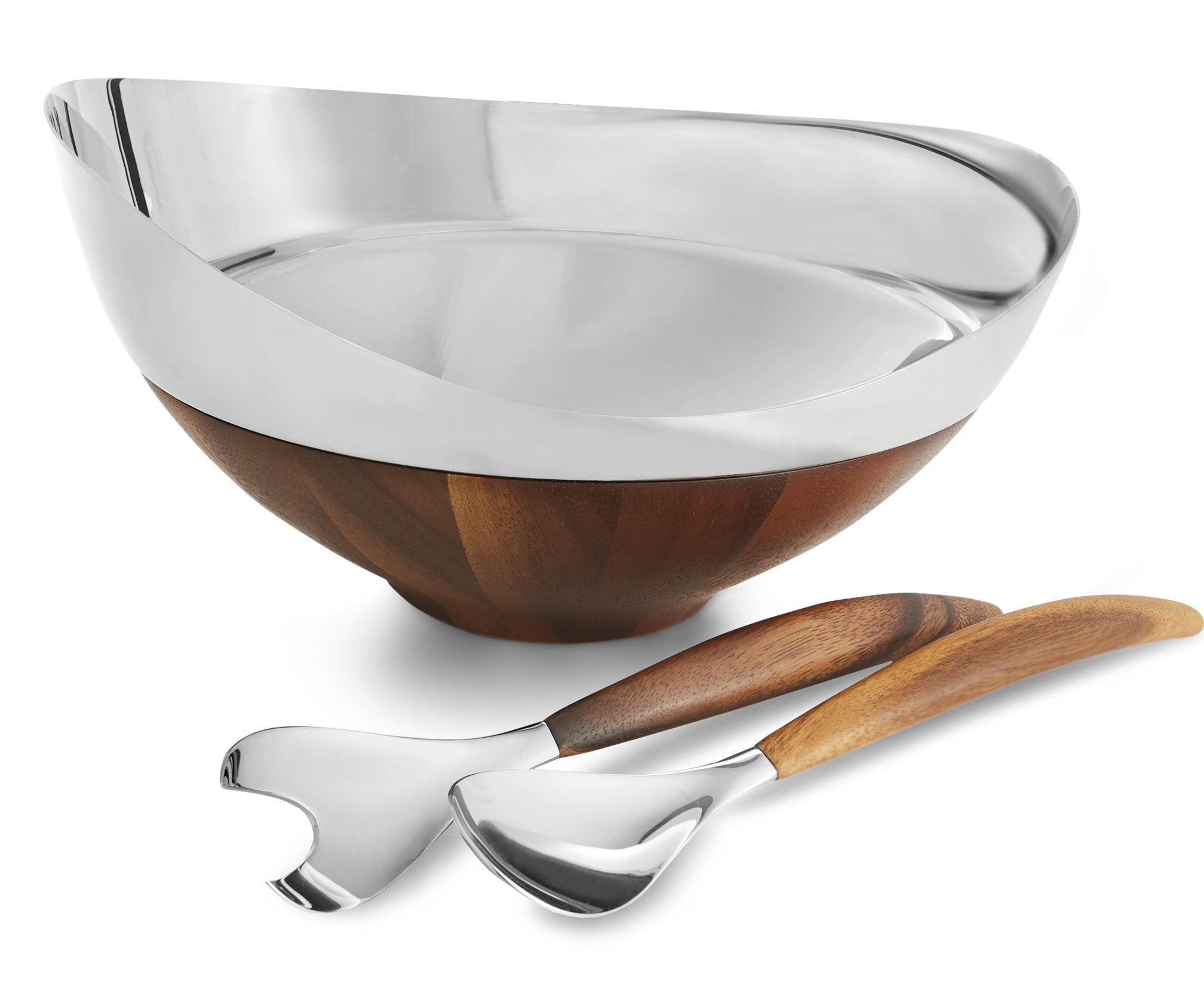 Nambé Nambe Pulse Salad Bowl W/ Servers & Reviews | AllModern