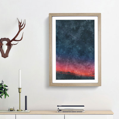 Shooting Star Over Mexico Painting - Framed Print