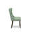9-piece Dining Room Set includes a Kitchen Table and 8 Willow Green Polyester fabric Modern Dining Chairs with Button tufted Back - Antique Walnut Finish-289307141-299601128