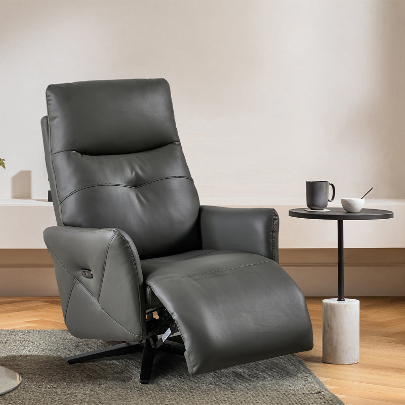 Fauteuil inclinable en similicuir et cuir écologique, Similicuir noir