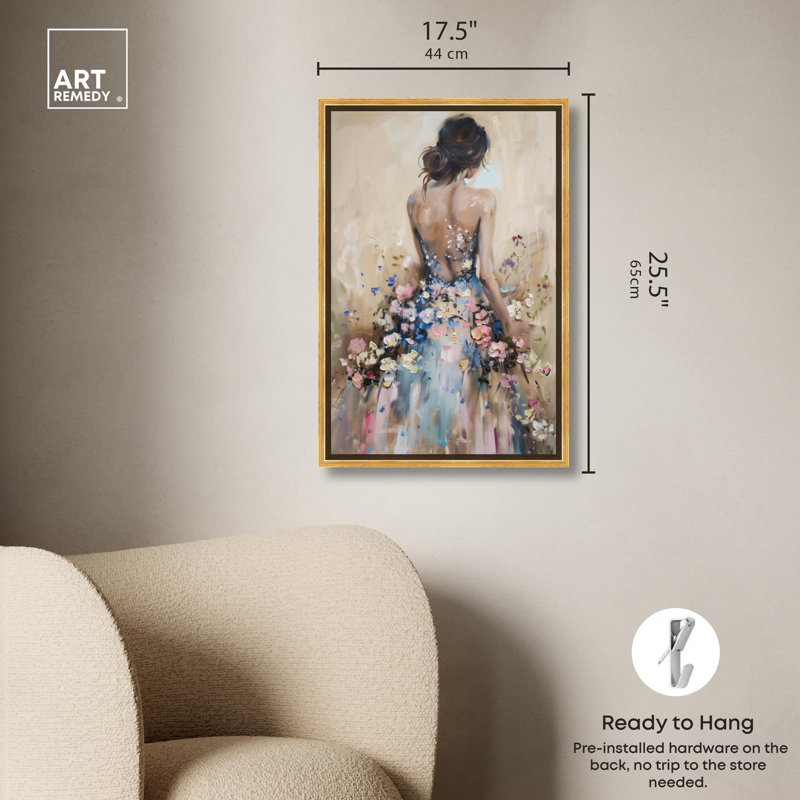 «Dress in Spring Bloom» par Art Remedy, Cadre doré, H 25 po x l 17 po