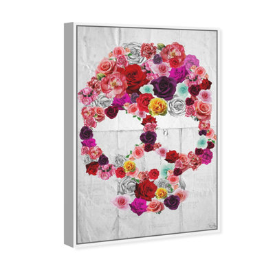 Feminine Flower Skull Print