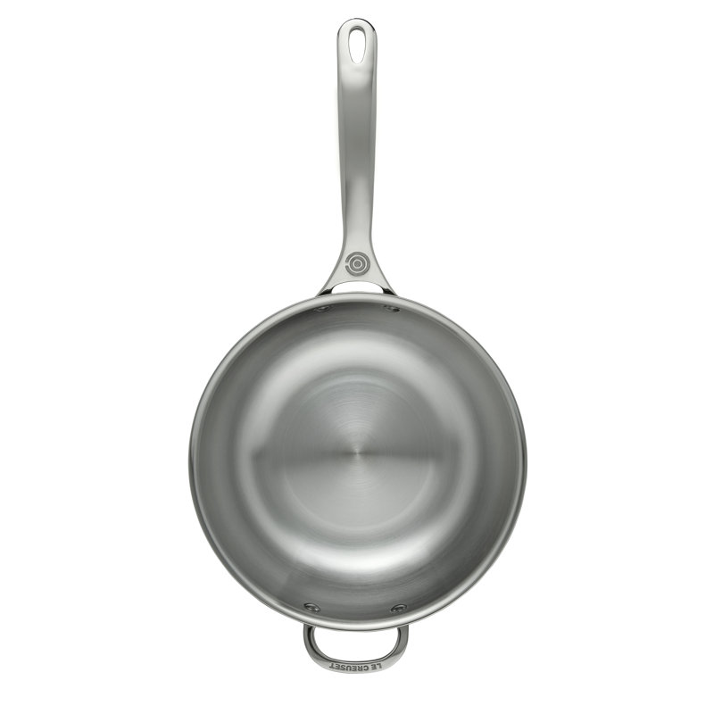 Le Creuset Stainless Steel Saucier Pan with Lid, 3.5 qt.