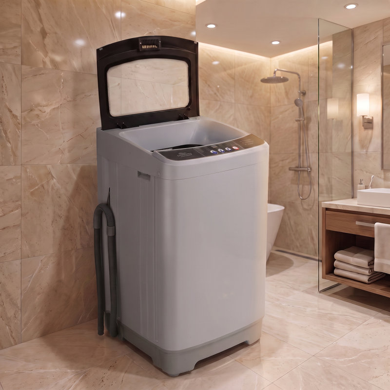Laveuse et sécheuse compacte 2 en 1 entièrement automatique - Capacité de 8 kg avec porte vitrée à chargement par le haut