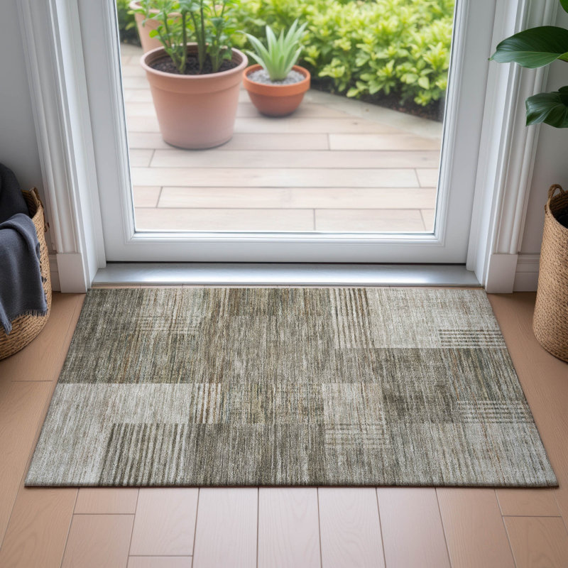 Machine Washable Indoor/Outdoor Jacinto ACN2149 Geometric Rug, Rectangle 1'8" x 2'6"