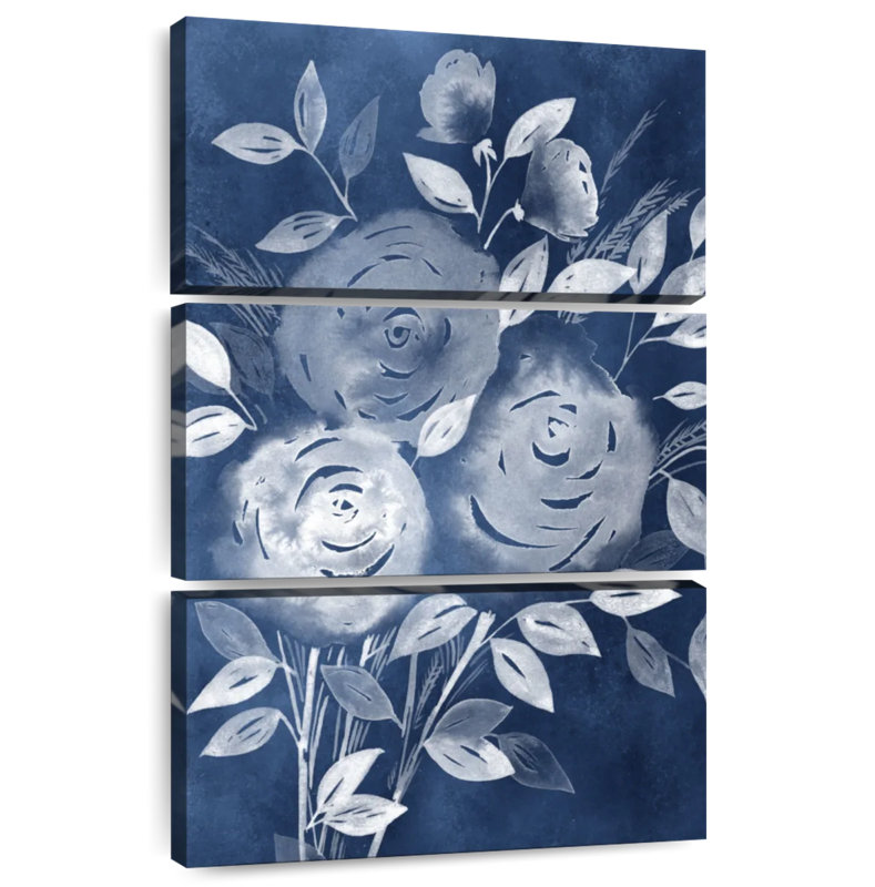 Harnek Cyanotype Roses I, 32" H x 20" W