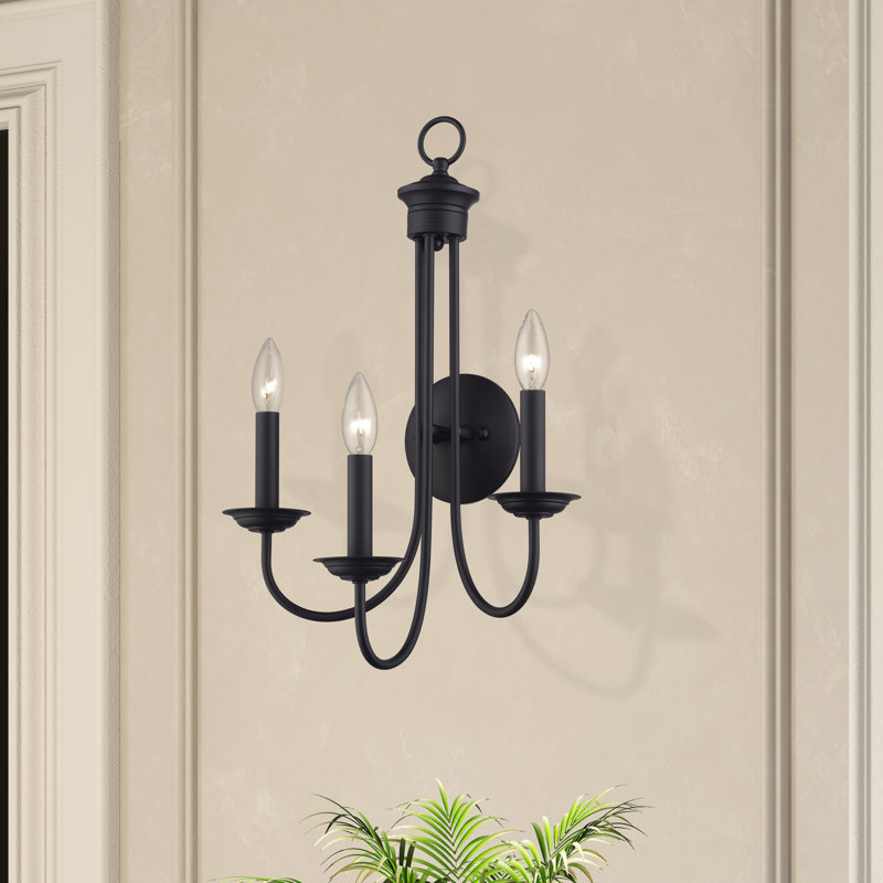 Très grande applique murale noire 3 lumières, Noir
