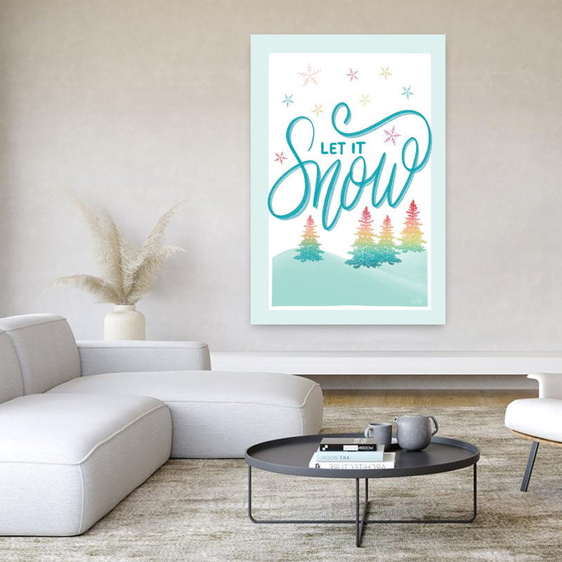 «Let It Snow», art contemporain de paysage d'hiver abstrait, H 60 po x l 40 po