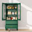 Armoire de cuisine Winston Porter Stoarge en métal avec 4 portes et tiroirs en verre acrylique-1904588675