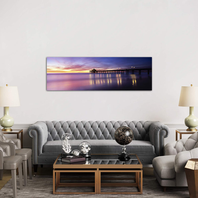Reflection Of A Pier In Water, Manhattan Beach Pier, Manhattan Beach, San Francisco, California, Usa by Panoramic Images - No Frame Panoramic Print