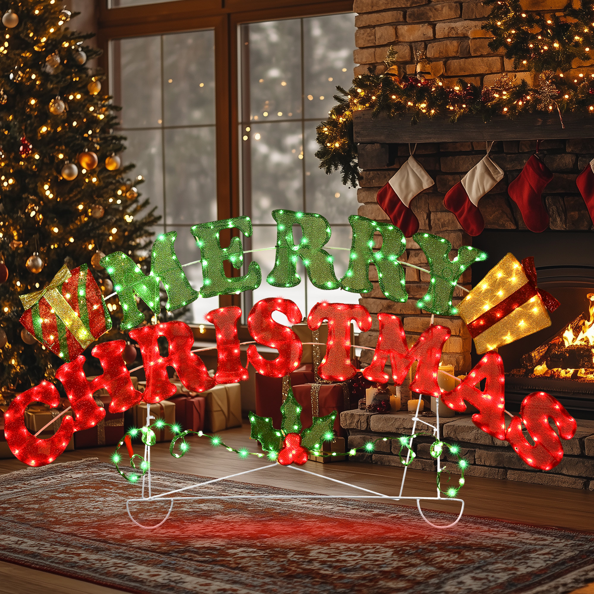 The Holiday Aisle® Merry Christmas' Sign Outdoor Christmas Decorations ...